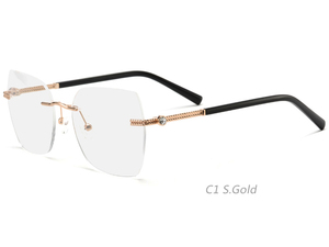 <span class=keywords><strong>Occhiali</strong></span> Senza Montatura di Lusso <span class=keywords><strong>con</strong></span> Dettagli in Metallo Intrecciato e Decorazioni in Diamanti, Adatti per il Pendolarismo Quotidiano - Product Image 2
