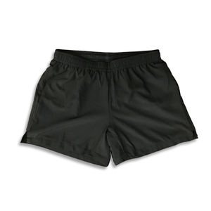 Short de fitness taille moyenne à séchage rapide personnalisé en toile extensible dans les quatre sens avec méthode de tissage de décoration vintage-non tissé - Product Image 2