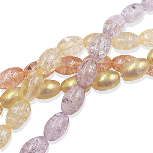Perles en verre transparent brillantes en forme de riz 10x15 mm, nouveauté, <span class=keywords><strong>effet</strong></span> craquelé, vente en gros, idéales pour la fabrication de bijoux - Product Image 1