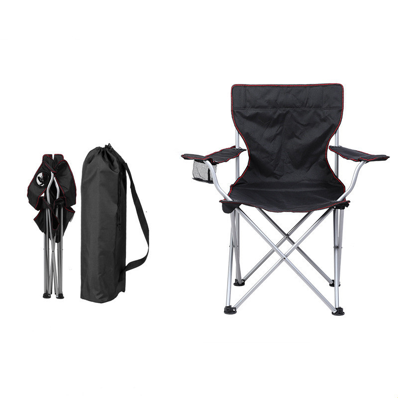 Chaise Pliante De Camping - Dossier Haut, Tissu Oxford 600D, Léger Avec Sac De Rangement - Pour Pêche, Plage, Extérieur