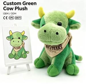 Juguete de Peluche de <span class=keywords><strong>Vaca</strong></span> Personalizado de Fábrica China, Juguete de Peluche de Animal de Peluche al por Mayor, Mascota de Juguete de Peluche, <span class=keywords><strong>Vaca</strong></span> Verde - Product Image 1
