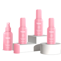 Flacon pulvérisateur cosmétique vide en plastique noir et rose, recyclable, de luxe, personnalisé OEM, pour cheveux, corps, visage, brume, 100 ml, 120 ml, 150 ml, 200 ml