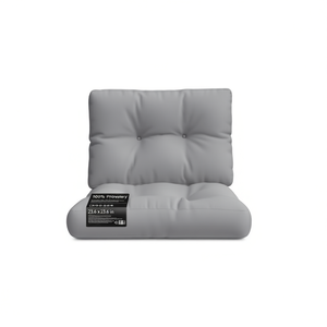 Coussin de palette d'extérieur 100% polyester gris 23,6 x 23,6 pouces, résistant à l'eau, matelassé, carré, toutes saisons - Product Image 1