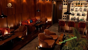 3D Club Bar Grafisch Interieurontwerp Modern Speakeasy Lounge Meubilair Sofa Set Luxe Club Lounge Ontwerp Concept - Product Image 4