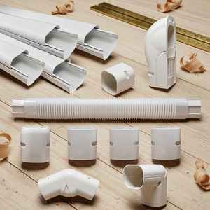 Kit de conduits pour climatiseur mini-split en <span class=keywords><strong>PVC</strong></span> <span class=keywords><strong>blanc</strong></span>, ensemble de conduites HVAC, accessoires de tuyaux de ventilation flexibles pour l'installation domestique et commerciale - Product Image 5