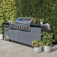 Gril à gaz de cuisine extérieure personnalisé Armoires de barbecue en acier inoxydable 304 Gril à gaz de cuisine extérieure
