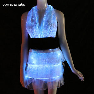 Rave trajes de fibra óptica luminosa iluminado caliente árabe <span class=keywords><strong>sexy</strong></span> desgaste de la danza - Product Image 4