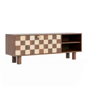 โต๊ะวางทีวีไม้เนื้อแข็งสำหรับห้องนั่งเล่น ดีไซน์แกะสลักลายเฉพาะตัว พร้อมโครงสร้างที่ทนทาน - Product Image 6