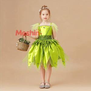 Vestido de Princesa Verde para Niñas, Disfraz de Hada Mariposa para Cumpleaños, Halloween o Cosplay - Product Image 1