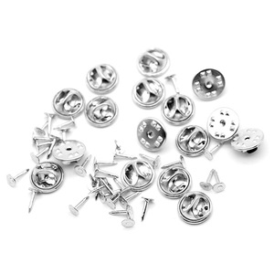 Butterfly <b>Clutch</b> Pin Back Set | Stainless Steel Tie Tack Pins with Flat Pad for DIY Badge Brooch Lapel Jewelry Making - Product Image 3