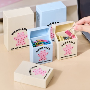 Cartoon Clear Plastic Flip Top <b>Storage</b> <b>Boxes</b> Plastic Organizer with Lid for Home Office <b>Kitchen</b> Bathroom Stackable Organizer Box - Product Image 1