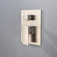 Ensemble de robinets de douche dissimulés en laiton brossé Nickel à 2 fonctions pour salle de bain, système de douche pluie mural, mélangeur de douche de bain