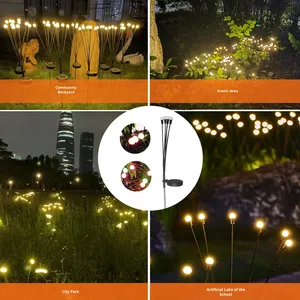 IP65 Waterproof LED Solar Garden <b>Lights</b> Festive Atmosphere Firefly Ground <b>Plug</b> for Outdoor Courtyard Garden Colorful <b>Lights</b> - Product Image 4