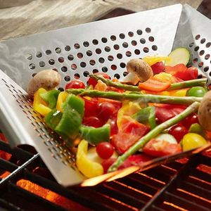 Stainless Steel Heat Resistant Waterproof Grilling <b>Pans</b> <b>Bbq</b> Topper Grill Tray Outdoor Barbecue Accessories Custom - Product Image 1
