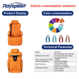 เบาะหนังปรับเอนได้สุดหรู พร้อมระบบปลดล็อคด้วยระบบอิเล็กทรอนิกส์ รุ่น Vito Sport สำหรับตกแต่งภายในรถยนต์ Hiace Kia Carnival แบบดัดแปลง - Product Image 4