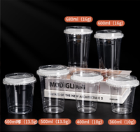 Gobelets en plastique PET jetables personnalisés avec logo, prix d'usine, gobelets transparents de haute qualité pour café à emporter et boissons froides avec couvercle