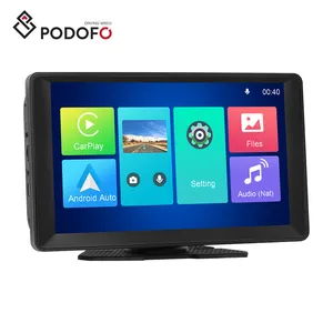 Podofo 9 inç Autoradio taşınabilir araba monitör DVR Carplay Android oto IPS destek 4K ön kamera/arka kamera ADAS WIFI Airplay