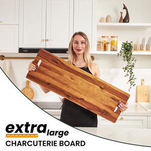 <span class=keywords><strong>Grande</strong></span> <span class=keywords><strong>planche</strong></span> de <span class=keywords><strong>charcuterie</strong></span> avec poignée <span class=keywords><strong>Planche</strong></span> à fromage en bois extra longue pour plateau de viande apéritifs de fête fruits - Product Image 3