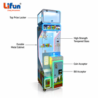 LIFUN Super Mega Mini Machine à griffes personnalisable avec éclairage LED, distributeur de prix, prise universelle pour divertissement familial
