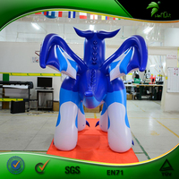 Costume de dragon bleu gonflable, jouets animaux de dessin animé gonflables, figurines de dragon gonflables, ballon