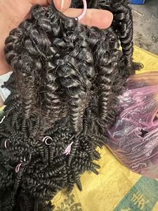 Extensiones <span class=keywords><strong>de</strong></span> Cabello Remy Natural Negro Jinhan, Teñidas, Estilo Indio para <span class=keywords><strong>Mujer</strong></span>, Doble Trama a Máquina, 100g, 18 Pulgadas, Estilo Rizado, Se Pueden Permanecer al Vapor - Product Image 2