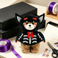 Ours en peluche personnalisé avec costume de chauve-souris amovible pour cadeaux de fêtes