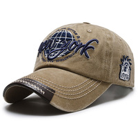 Casquette de baseball sportive en jean lavable, style rétro vieilli, brodée, réglable, unisexe, protection solaire extérieure