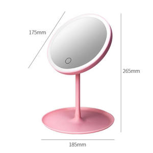 Tavolo di colore personalizzato ricaricabile illuminato Make Up specchio rotondo Led illuminato specchio per il trucco di vanità con la luce - Product Image 4