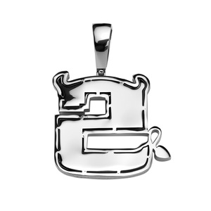Ciondolo <span class=keywords><strong>Lettera</strong></span> <span class=keywords><strong>S</strong></span> Personalizzato in Ottone con Zirconia Cubica Viola Taglio Baguette per Uomo e Donna, Charm Hip Hop con Catena Cubana da 12mm - Product Image 4