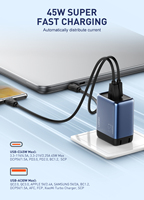 Nouveauté LDNIO Q12 chargeur super rapide GaN 45W certifié US/EU/UK prise standard chargeur de téléphone portable USB type c chargeur rapide