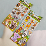 Autocollants réutilisables en mousse PVC imperméable pour enfants, mignons, en forme de bulles 3D, dessin animé, ours, lion, bricolage
