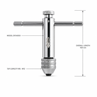 Kunci Tap Ratchet Reversibel M5-M12 Gagang T Batang Geser Penahan Tap Diameter 1 1/2 untuk Perbaikan Ulir Bengkel Mesin