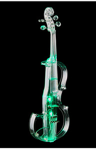 Le violon électronique transparent en cristal, vendu en gros, peut être connecté à des écouteurs et à des haut-parleurs, et présente un effet lumineux. - Product Image 5