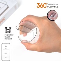 Protection d'écran en verre trempé pliable à 360 degrés, HD clair, antistatique, couverture intégrale pour iPhone 18 pro max 17 pro 16 15 14