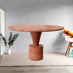 Juego de mesa de comedor de mesa nórdica italiana muebles mexicanos Tafel mesa de comedor de travertino redonda de mármol estriado de lujo - Product Image 5