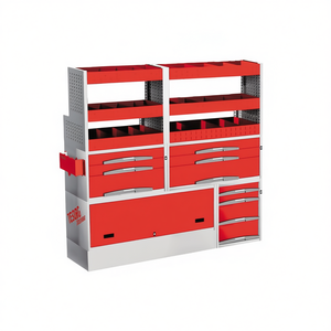 Armoire de rangement en plastique pour automobile 5006 C4 rouge avec tiroirs et étagères pour usage en atelier - Product Image 2