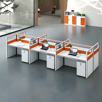 Poste de travail modulaire moderne pour 4 à 6 personnes, bureau de centre d'appels, table de bureau BPO, mobilier de poste de travail, table de bureau