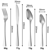 Ensemble de couverts de luxe royal en acier inoxydable 18/0 plaqué titane doré, comprenant couteaux, fourchettes et cuillères, pour mariage, vente en gros