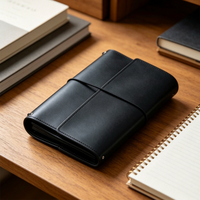 Couverture de carnet A5 en cuir PU réutilisable, étui de journal rechargeable avec bandes élastiques, pochette de protection pour livre