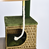 En gros Arbre à chat 168 cm multi-niveaux en bois avec niche en osier, poteaux à gratter en sisal et hamac en peluche OEM ODM