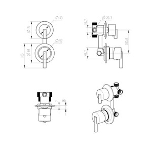 Pièces <span class=keywords><strong>de</strong></span> robinetterie pour salles <span class=keywords><strong>de</strong></span> bain, accessoires <span class=keywords><strong>de</strong></span> <span class=keywords><strong>douche</strong></span>, interrupteur <span class=keywords><strong>de</strong></span> robinet <span class=keywords><strong>de</strong></span> <span class=keywords><strong>douche</strong></span>, mélangeur - Product Image 5