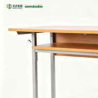 Chaise de bureau double moderne en bois grainé, confortable, pour étudiants, vente en gros d'usine, couleur personnalisée OEM, réglable, pour l'apprentissage scolaire 2