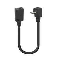 Kabel Data Konverter Adaptor Micro USB Male ke Mini USB Female untuk Pengisi Daya Ponsel Sinkronisasi Data Sudut 90 Derajat Kiri Kanan Bawah Atas
