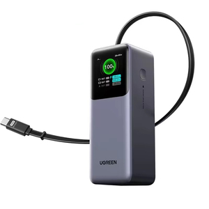 Banco de Energía Nexode UGREEN de 20000 mAh y 165 W con Cable USB C Integrado, <span class=keywords><strong>Cargador</strong></span> Portátil de Viaje para Laptop, Entrada de 100 W, Carga Rápida para iPhone - Product Image 1