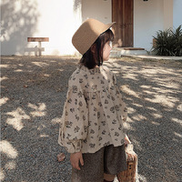 Chemisiers en coton pour filles, hauts pour bébés, printemps automne, chemisier à fleurs, chemisier en coton à volants