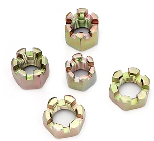Sujetadores Fabricación de herrajes Tamaños personalizados Acero al carbono de alta resistencia <span class=keywords><strong>DIN</strong></span> <span class=keywords><strong>935</strong></span> Tuerca ranurada hexagonal - Product Image 1