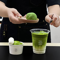 Gobelets à café jetables avec couvercles, gobelets à matcha latte commerciaux, gobelets pour boissons froides, gobelets à thé au lait glacé Americano, personnalisables.