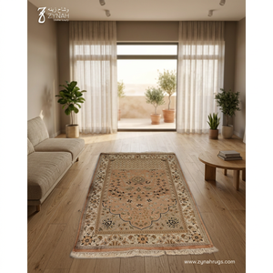 Alfombra de Oración de Viaje Veil Serenity, Seda Pura, Jacquard, Pelo Alto, Lavable, Estilo Persa Moderno, Patrón de Tejido Sutil - Product Image 3