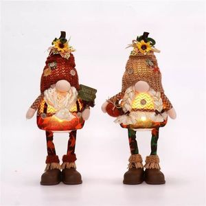 Encantador juego de gnomos luminosos de otoño, 2 piezas, gnomos de peluche de la suerte para regalo de Acción de Gracias - Product Image 6