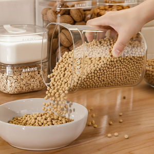 Contenants de stockage <span class=keywords><strong>alimentaire</strong></span> en plastique hermétiques pour l'organisation de la cuisine, bacs pour riz, céréales, épices, rangement de garde-manger et conteneurs - Product Image 2